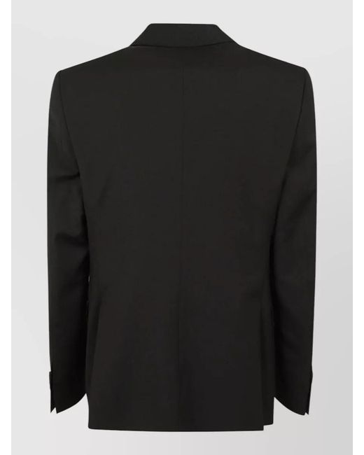 Emporio Armani Black Single Breasted Jacket Back Vent Notch Lapel for men