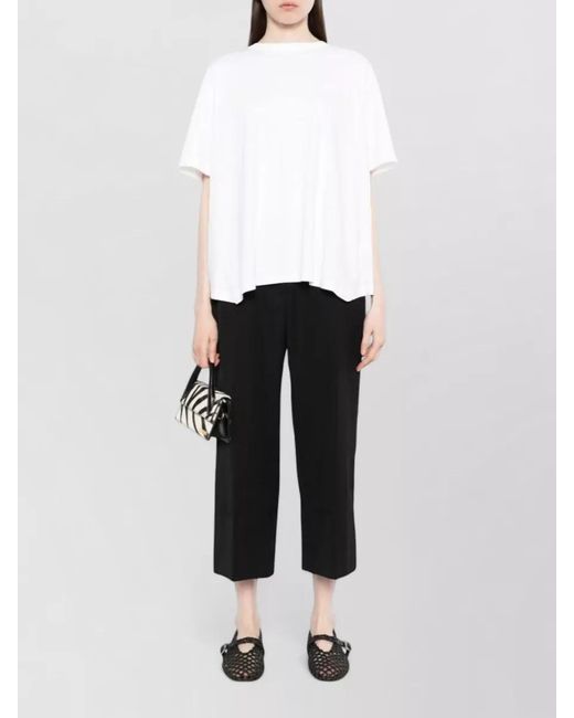 Jacquemus White Silk Cotton Short-Sleeve Round-Neck T-Shirt
