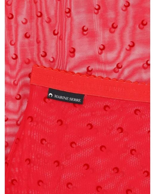 MARINE SERRE Red Knee-Length Fitted Skirt