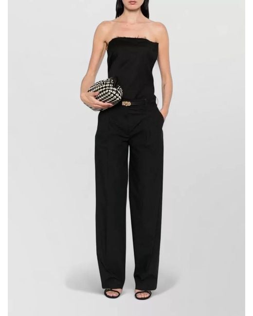Cellar Door Black Wendy Trousers Belt Loops Pleated Front