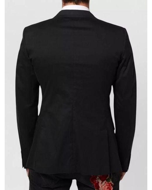 Dolce & Gabbana Black Cotton Two Button Suit Jacket Blazer for men