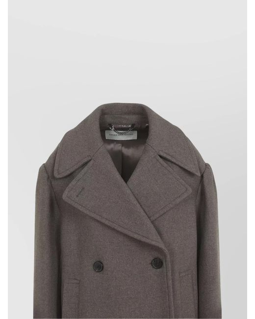 Dries Van Noten Gray Wool Double-Breasted Midi Coat