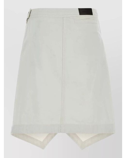 Lemaire White High Waist Denim Skirt Asymmetric Hem