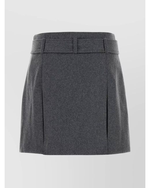 A.P.C. Gray Wool Pleated Mini Skirt