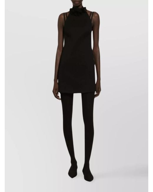 Dolce & Gabbana Black Virgin Wool Sleeveless Open Back Mini Dress
