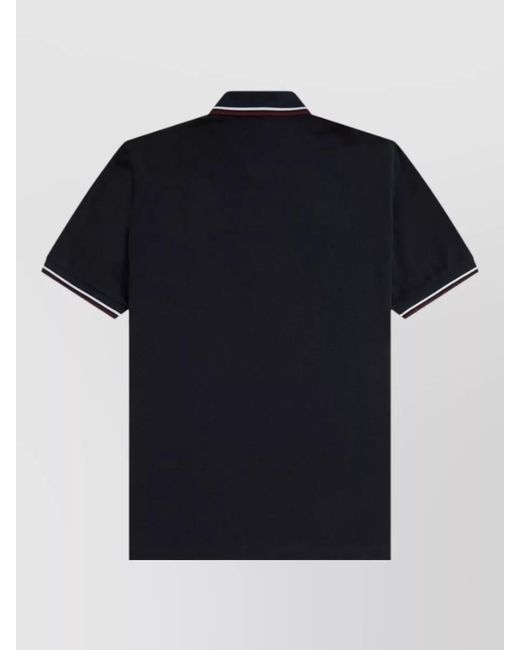 Fred Perry Black Cotton Logo Polo Shirt for men