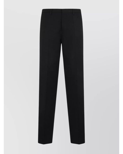 Lanvin Black Wool Straight-Leg Trousers for men