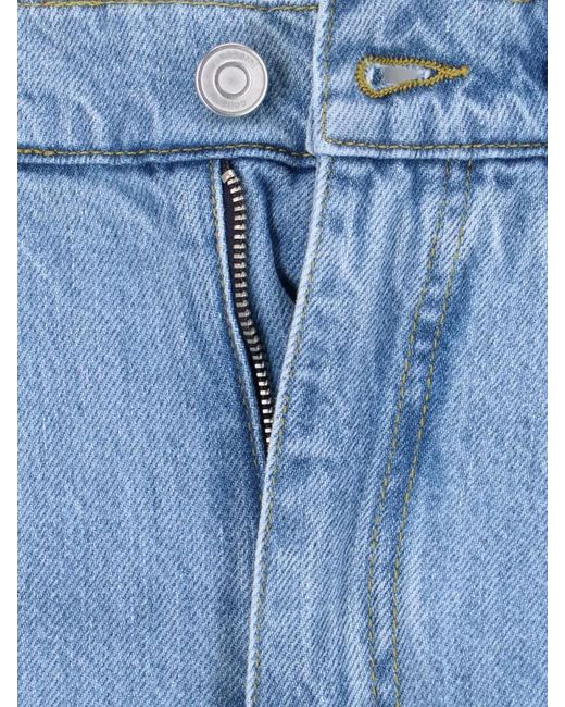 Coperni Blue Straight Shorts Belt Loops Back Pockets
