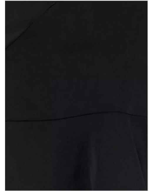 J.W. Anderson Black Asymmetric V-Neck Satin Top