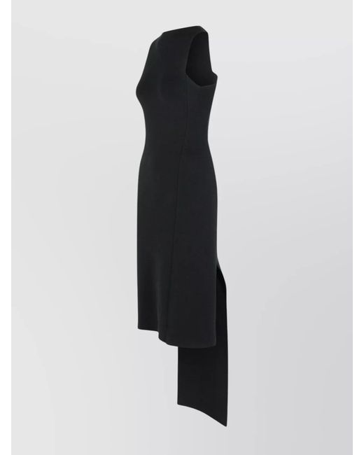 Courreges Black Viscose-Blend Midi Dress