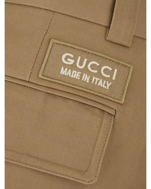 Gucci Natural Cotton Straight-Leg Trousers for men