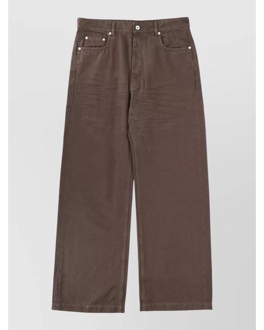 Rick Owens Brown Denim Pants Geth Style Back Pockets for men