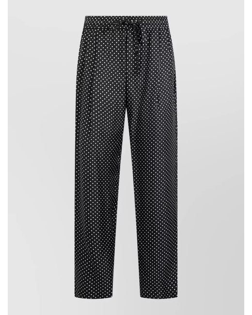 Dolce & Gabbana Gray Polka Dot Pleated Pants Elastic Waist for men