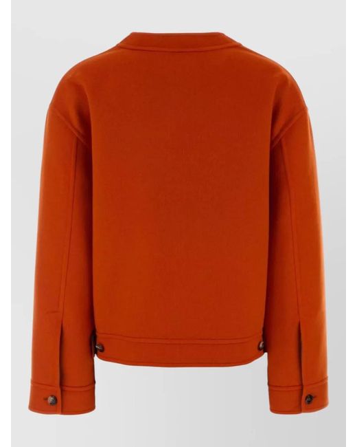 Loewe Orange Cashmere Wool Cardigan