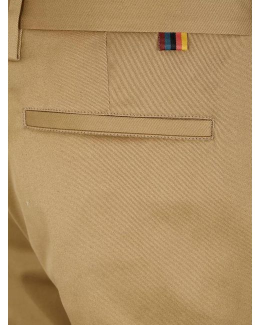 Paul Smith Natural Tailored Trousers Belt Loops Cuffed Hem for men
