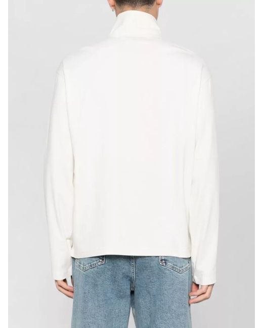 Emporio Armani White Half-Zip Pullover for men