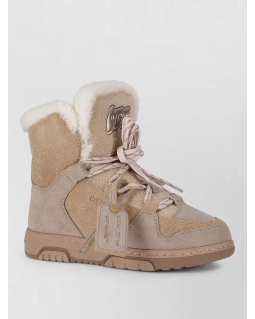 Off-White c/o Virgil Abloh Natural Leather High-Top Sneakers