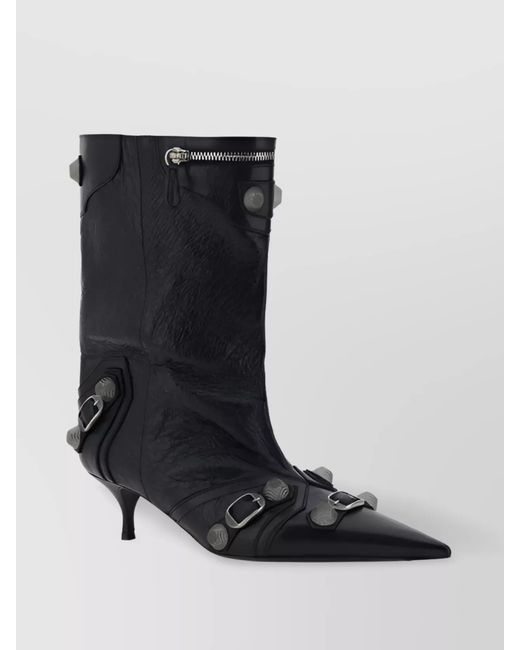 Balenciaga Black Leather Ankle Boots