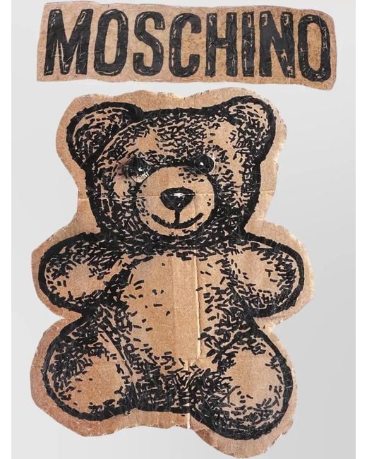 Moschino White Crew Neck Graphic Print Knee Length Top