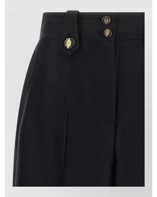 Zimmermann Black Wool Silk High-Rise Cropped Wide-Leg Trousers
