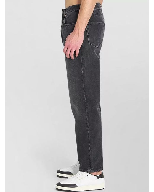 Saint Laurent Gray Denim Mid-Rise Straight-Leg Jeans for men