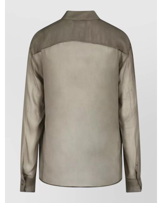 Paloma Wool Natural Relaxed Collared Long Sleeve Lightweight Top