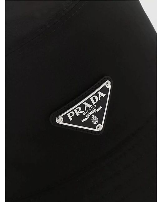 Prada Black Recycled Nylon Bucket Hat