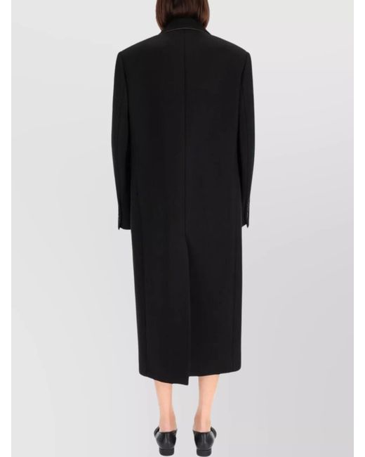 Uma Wang Black Cotton Linen Single Breasted Coat