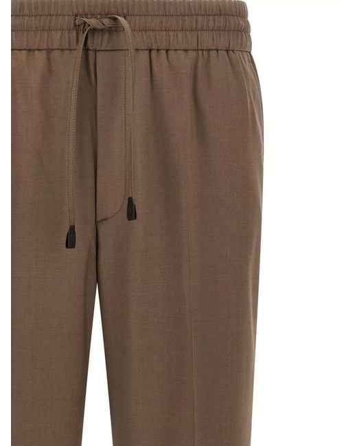 Brioni Brown Wool Asolo Straight-Leg Trousers for men