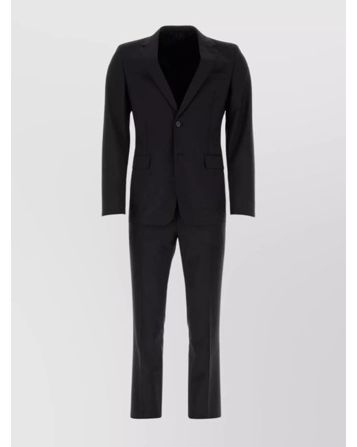 Prada Black Wool Mohair Single Breasted Suit for men
