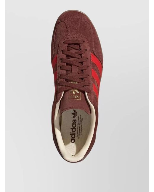 Adidas Red Gazelle Indoor Sneakers Leather Stripes Suede for men