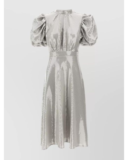 ROTATE BIRGER CHRISTENSEN White Sequin Midi Dress Featuring Bow Detail