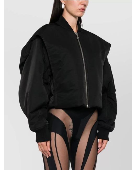 Jean Paul Gaultier Black Cropped Bomber Jacket