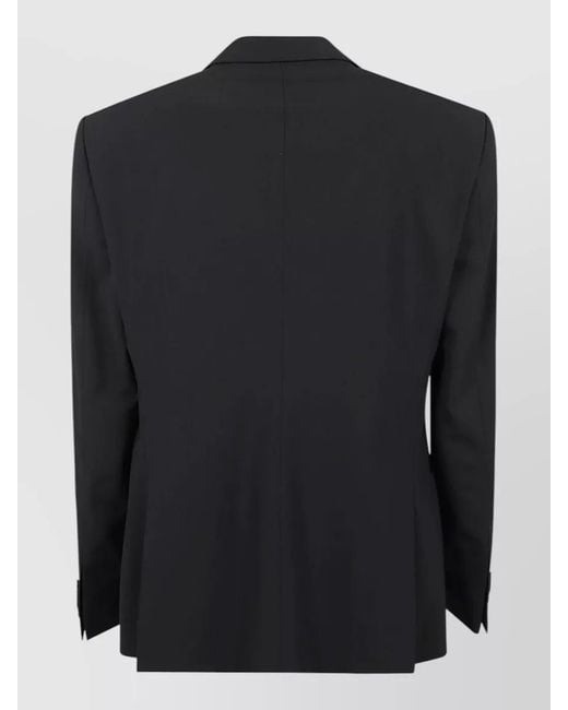 Emporio Armani Black Satin Lapel Tuxedo Jacket Chest Pocket for men