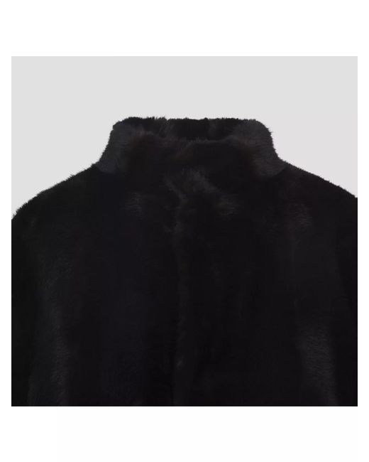 MM6 by Maison Margiela Black Faux Fur Relaxed-Fit Jacket