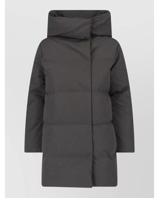 Paloma Wool Gray Long High Collar Quilted Coat Side Pockets