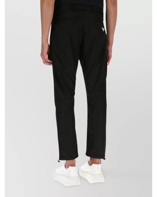 Prada Black Nylon Cropped Trousers for men