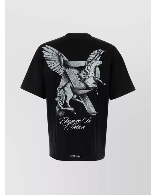 Represent Black Motion Crew Neck Graphic Print T-Shirt for men