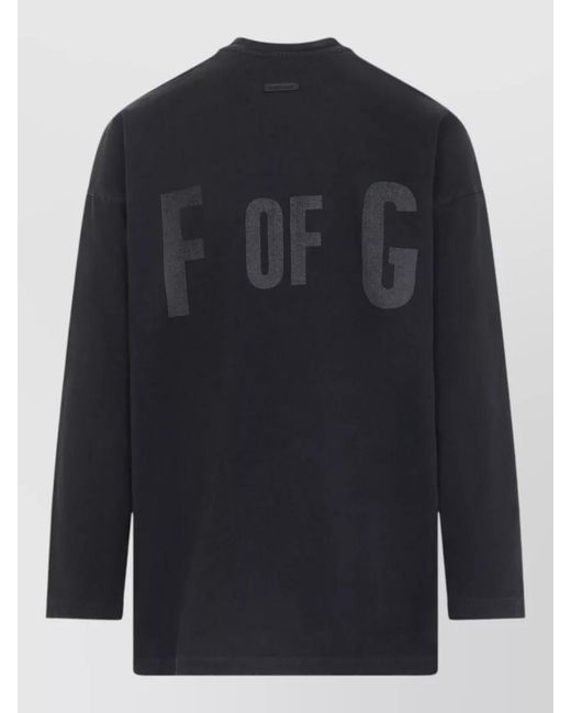 Fear Of God Blue Fog Logo Crew Neck Long Sleeve T-Shirt for men