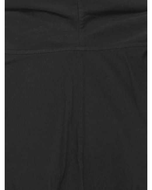 Rick Owens Black Cotton Cropped Hooded Sweatshirt