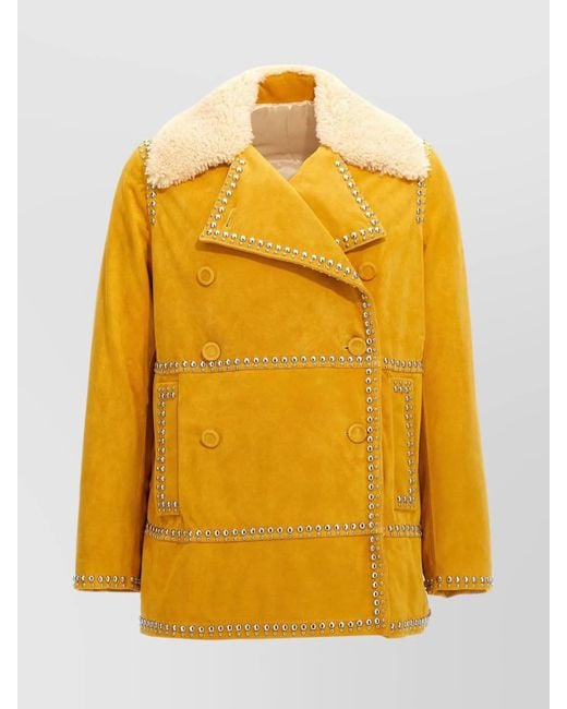 Wales Bonner Yellow Leather Jacket