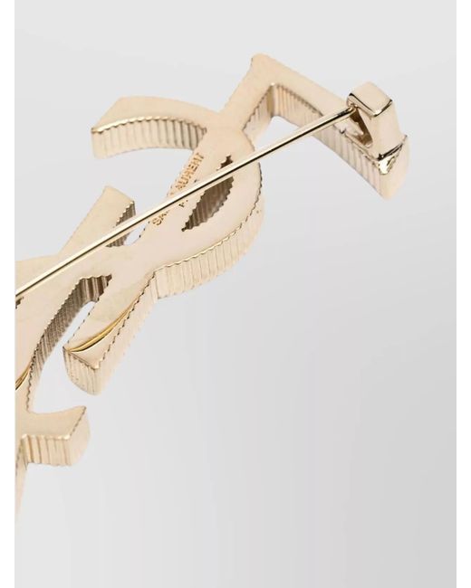 Saint Laurent White Cord Texture Brooch