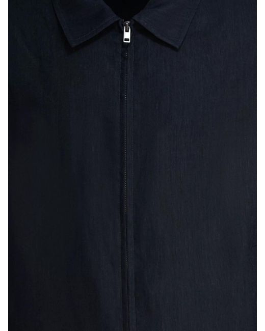 Vince Blue Long Sleeve Point Collar Side Pocket Jackets for men