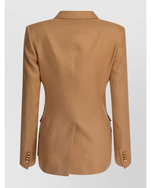 Tagliatore Brown Linen Blazer