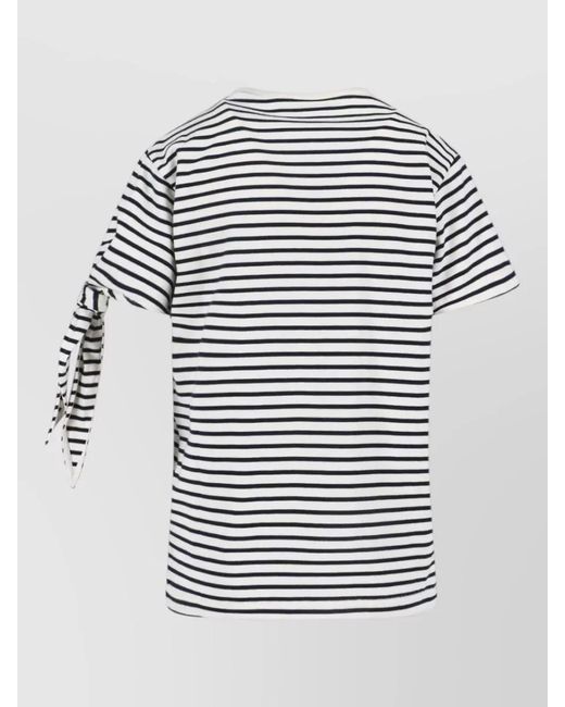 J.W. Anderson Gray Crew Neck Striped Top Side Tie Detail