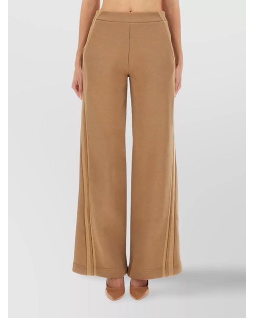 Max Mara Natural Cotton Wide-Leg Trousers