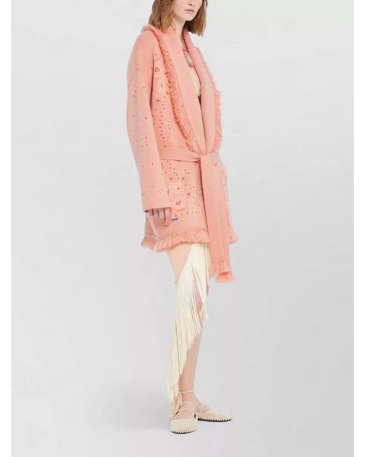 Alanui Pink Silk Cardigan