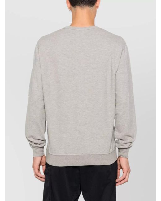 C P Company Gray Cotton Crewneck Long-Sleeve Sweatshirt for men