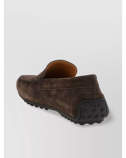Tod's Brown Leather City Gommino Loafers for men