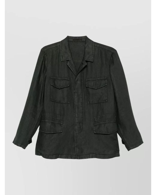 Boglioli Black Tailored Blazer Long Sleeves Multiple Pockets for men